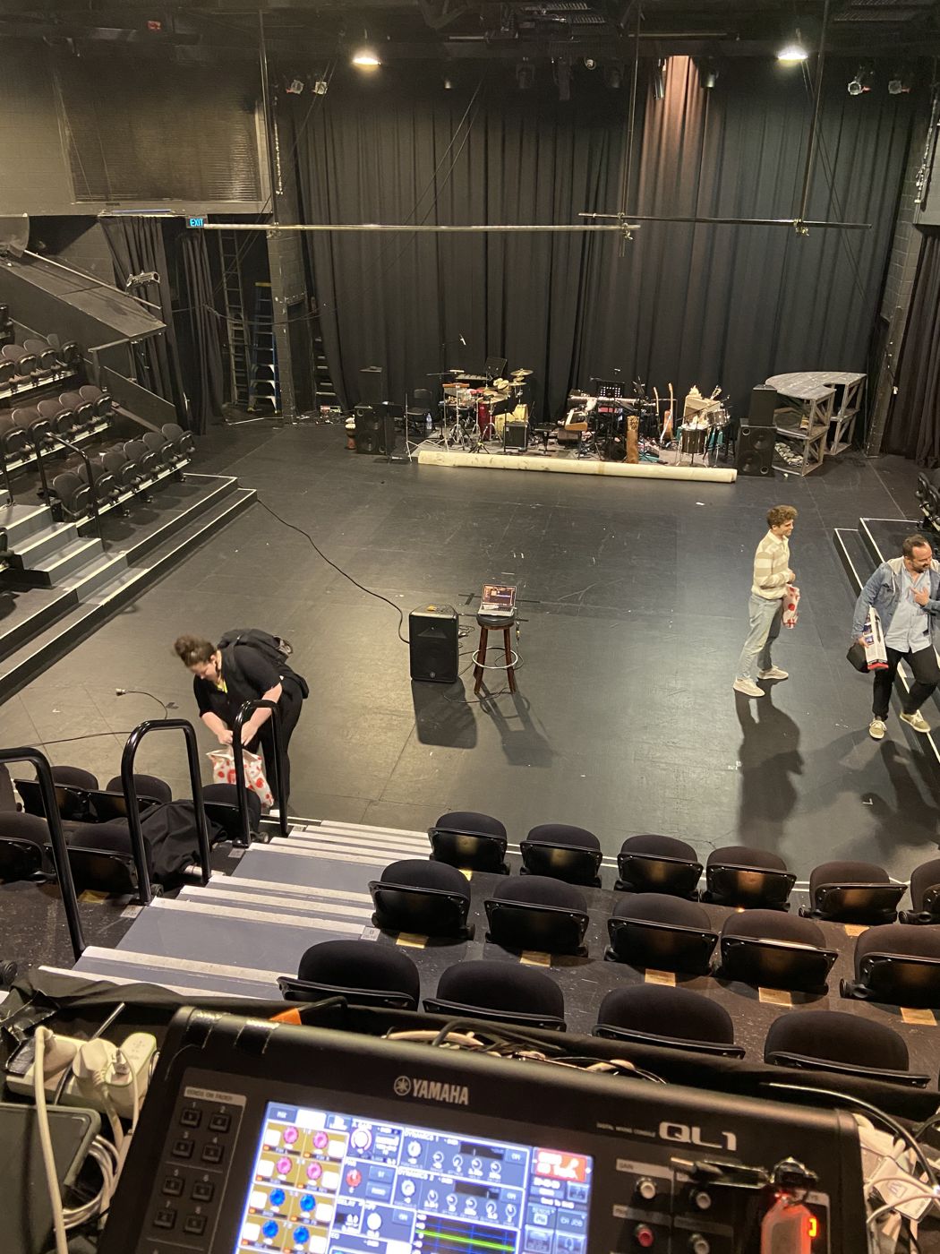 View of the stage from the sound position, Yamaha console in front